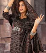 Women Ethnic Motifs Printed Regular Thread Work Pure Cotton Kurta with Trousers & With Dupatta