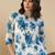 Women Floral Printed Pleated Pure Cotton Kurta with Trousers