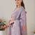 Floral Printed Thread Work Straight Kurta With Trousers & Dupatta