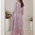Floral Printed Thread Work Straight Kurta With Trousers & Dupatta