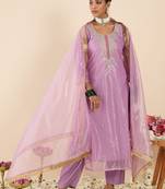 Women Ethnic Motifs Embroidered Regular Kurta with Trousers & With Dupatta