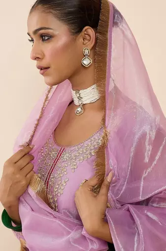 Women Ethnic Motifs Embroidered Regular Kurta with Trousers & With Dupatta
