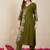 Floral Embroidered Thread Work Straight Kurta With Trousers