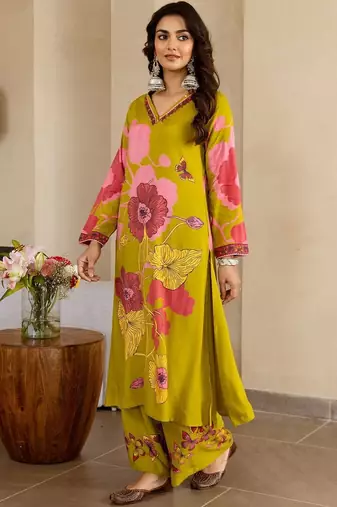Women Floral Printed Kurta with Palazzos