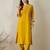 Women Mustard Ethnic Motifs Embroidered Regular Straight Kurta Sets