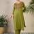 Adults-Women Woven Design Embroidered Cotton Kurta with Trousers