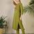 Adults-Women Woven Design Embroidered Cotton Kurta with Trousers