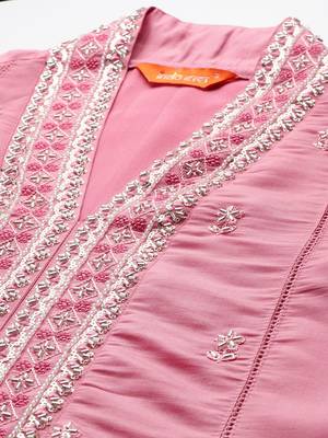 Floral Embroidered Kurta with Trousers & Dupatta 2