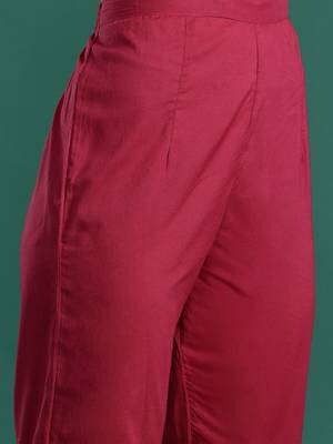 Floral Printed Angrakha Mirror Work Pure Cotton Kurta With Trousers & Dupatta 3