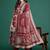 Floral Printed Angrakha Mirror Work Pure Cotton Kurta With Trousers & Dupatta