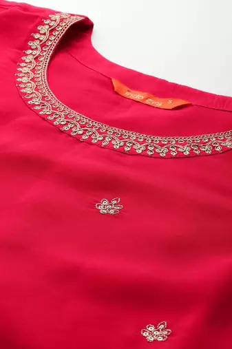 Ethnic Motifs Embroidered Sequinned Kurta With Trousers & Dupatta