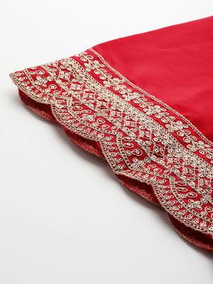Ethnic Motifs Embroidered Sequinned Kurta With Trousers & Dupatta 8