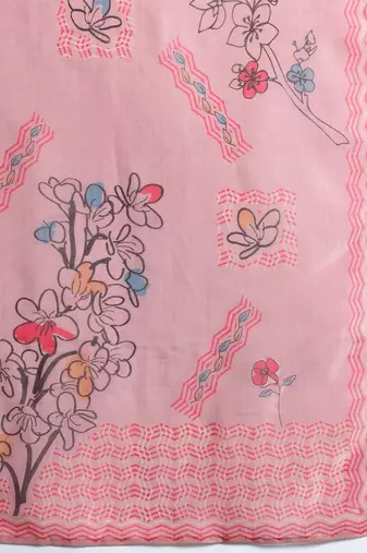 Floral Printed Sequinned Kurta With Trousers & Dupatta