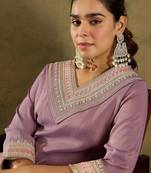 Ethnic Motifs Embroidered Kurta With Trousers