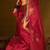 Red Embroidered Chanderi Silk Straight Zari Kurta With Trousers & Dupatta