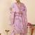Women Floral Printed Regular Thread Work Linen Kurta with Trousers & With Dupatta