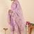 Women Floral Printed Regular Thread Work Linen Kurta with Trousers & With Dupatta
