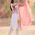 Floral Printed V-Neck Linen Straight Kurta With Trousers & Dupatta