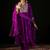 Floral Embroidered Empire Aari Work A-Line Kurta & Trousers With Dupatta