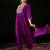 Floral Embroidered Empire Aari Work A-Line Kurta & Trousers With Dupatta