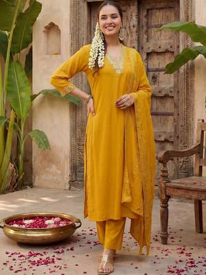 Women Regular Kurta with Trousers & With Dupatta 1