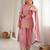 Premium roman silk embroidery sequence and jari work light pink readymade salwar suit