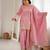Premium roman silk embroidery sequence and jari work light pink readymade salwar suit
