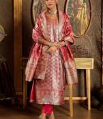 Women Ethnic Motifs Regular Kurta with Trousers & With Dupatta