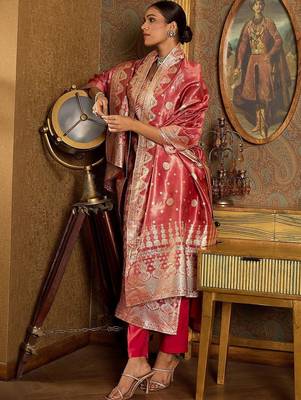 Women Ethnic Motifs Regular Kurta with Trousers & With Dupatta 2