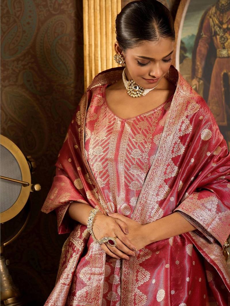 Women Ethnic Motifs Regular Kurta with Trousers & With Dupatta