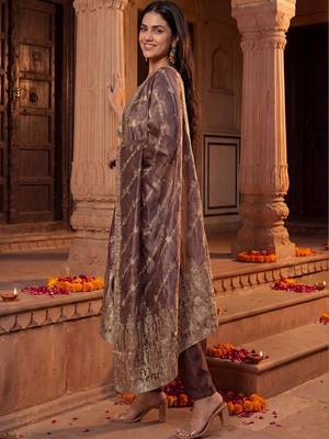Women Ethnic Motifs Embroidered Regular Kurta with Trousers & With Dupatta 4