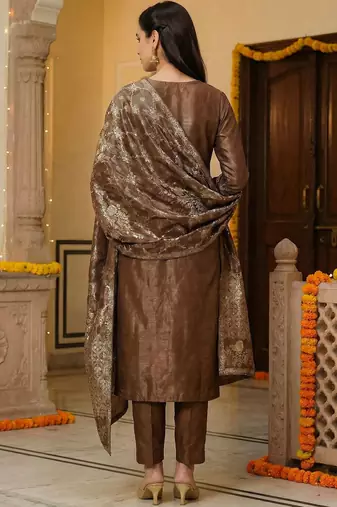 Women Regular Kurta with Trousers & With Dupatta