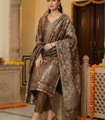 Women Ethnic Motifs Regular Kurta with Trousers & With Dupatta