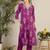 Women Floral Printed Regular Sequinned Cotton Kurta with Trousers & Dupatta