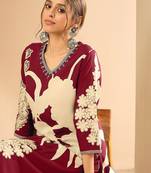 Women Floral Printed Regular Sequinned Kurta with Salwar