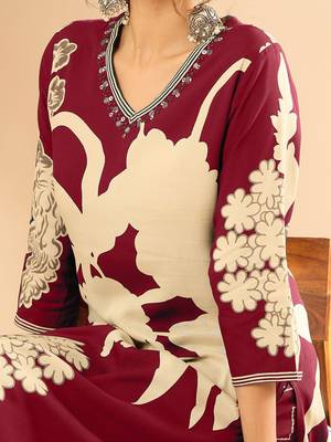 Women Floral Printed Regular Sequinned Kurta with Salwar 3
