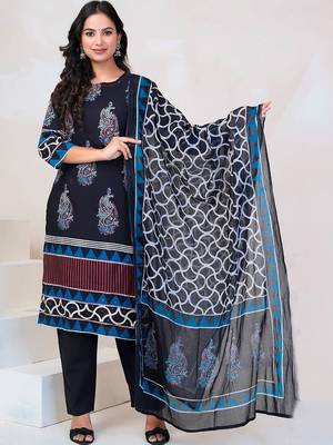 Women Paisley Printed Regular Sequinned Pure Cotton Kurta with Trousers & With Dupatta 6