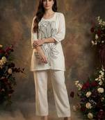 Women Ethnic Motifs Embroidered Regular Thread Work Pure Cotton Kurta with Trousers
