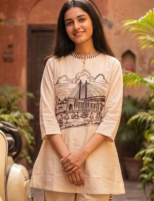 Women Printed Regular Kurti with Trousers 1