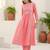 Women Ethnic Motifs Embroidered Panelled Thread Work Pure Cotton Kurta with Trousers