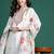 Floral Embroidered Thread Work Kurta With Trousers & Dupatta