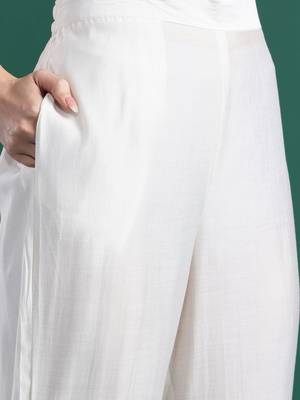 Floral Embroidered Thread Work Kurta With Trousers & Dupatta 3