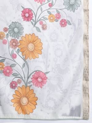 Floral Embroidered Thread Work Kurta With Trousers & Dupatta 4