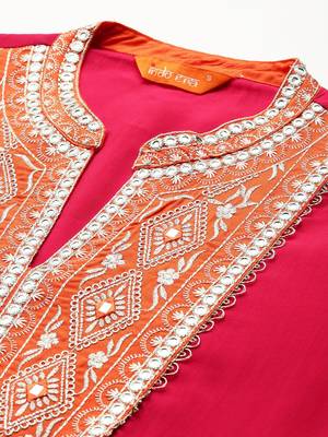 Ethnic Motifs Embroidered Kurta with Trousers 2