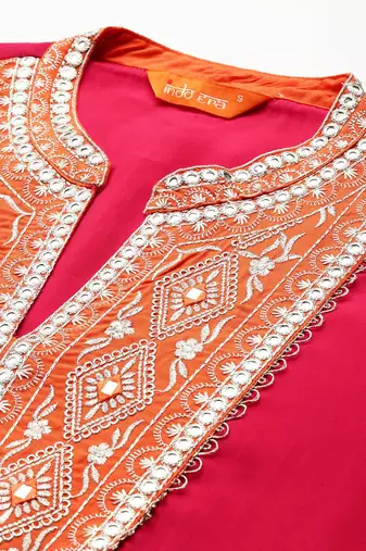 Ethnic Motifs Embroidered Kurta with Trousers