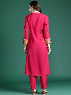 Ethnic Motifs Embroidered Kurta with Trousers 6