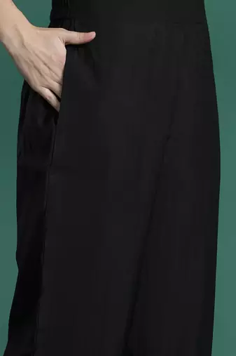 Floral Embroidered Pure Cotton Kurta with Trousers & Dupatta