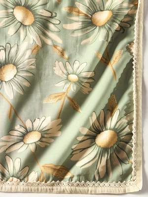 Floral Embroidered U-Neck Straight Kurta With Trousers And Dupatta 3