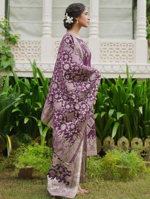 Women Woven Design Regular Kurta with Trousers & With Dupatta 3
