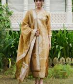 Ethnic Motifs Woven Design Straight Kurta With Trousers & Dupatta